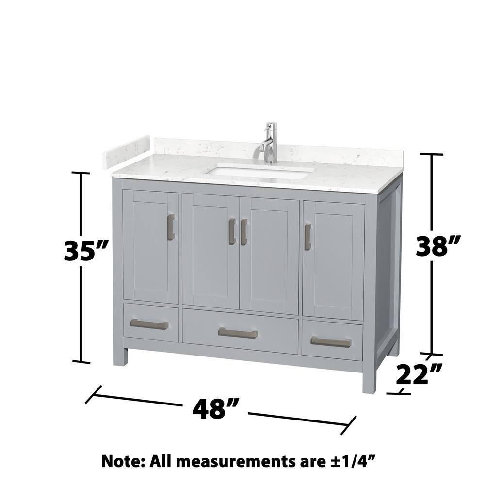 Wyndham Collection Sheffield 48" Freestanding Single Bathroom Vanity with Cultured Marble Top