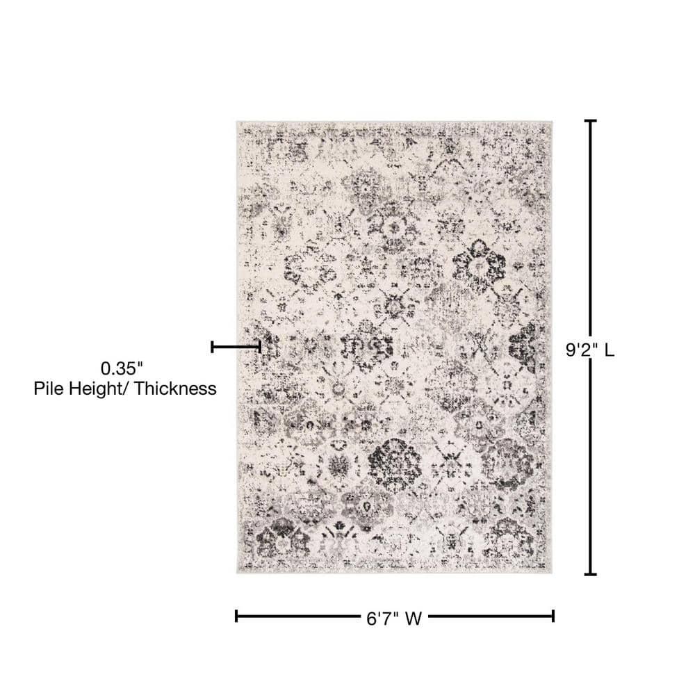 Madison MAD611 Power Loomed Indoor Area Rug - Silver/Grey - 6'7"x9'2" - Safavieh