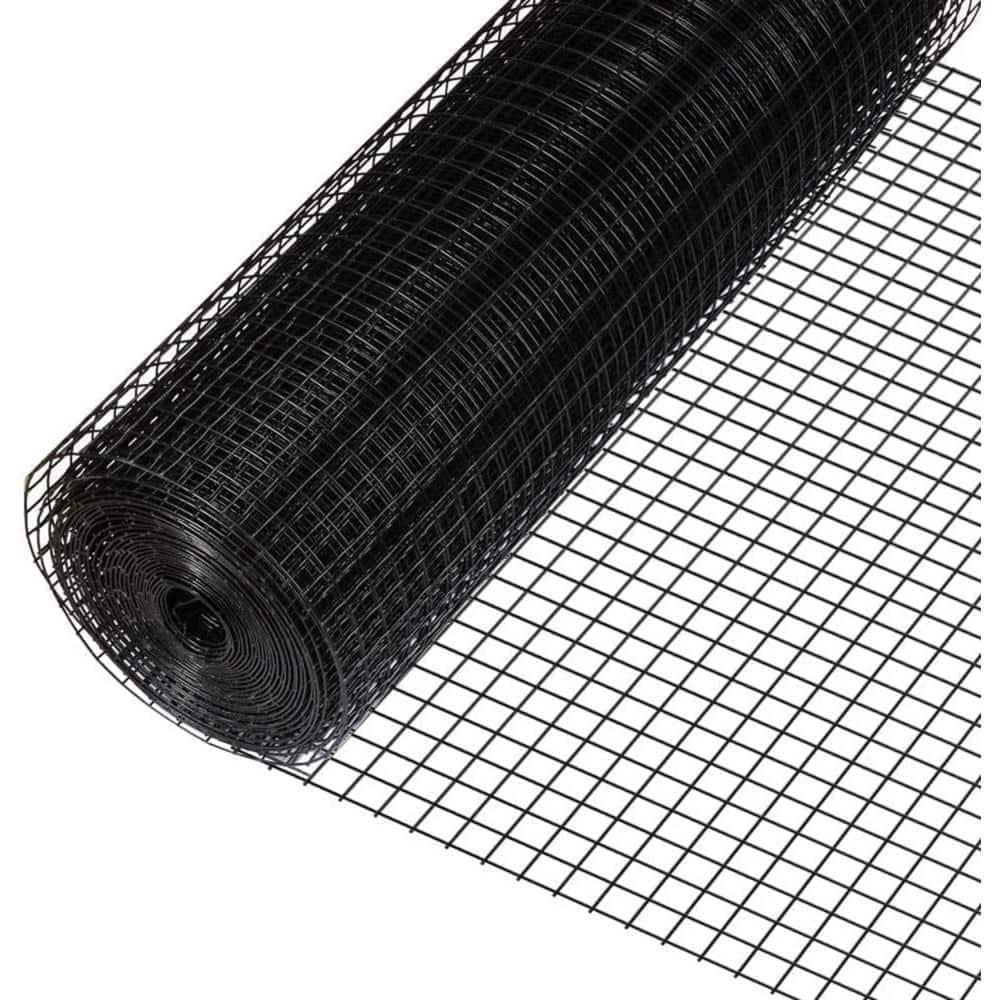 Fencer Wire Fencer Wire 16 Gauge Black Vinyl Coated Welded Wire with Mesh Size 1.5” x 1.5”, Multiple Sizes