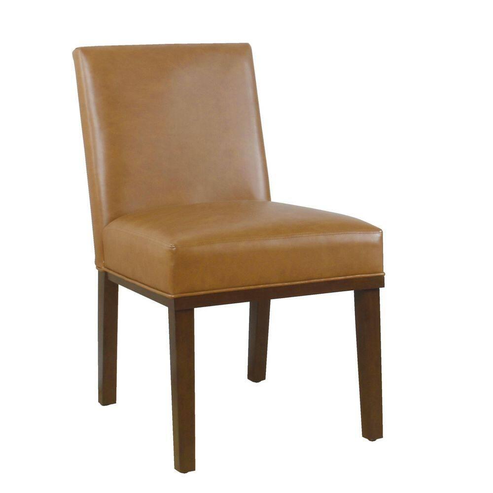 Kolbe Dining Chair Carmel Faux Leather - HomePop: Espresso Legs, PVC Upholstery, Spot Clean