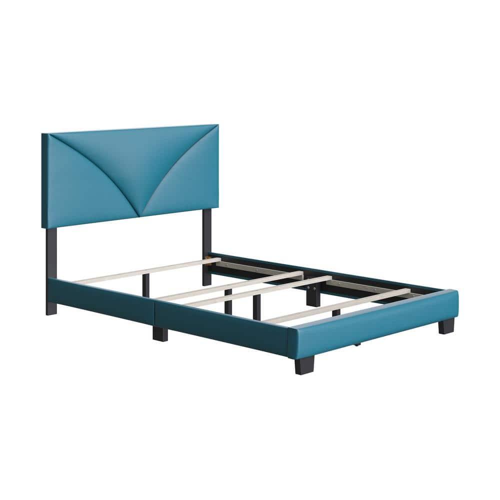 Boyd Sleep Cornerstone Faux Leather Upholstered Platform Bed, Teal, Full