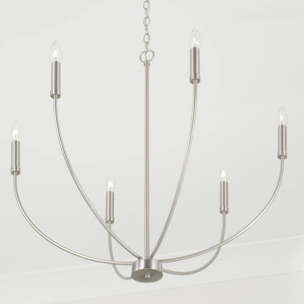 Ansley 6 Light Metal Dimmable Chandelier