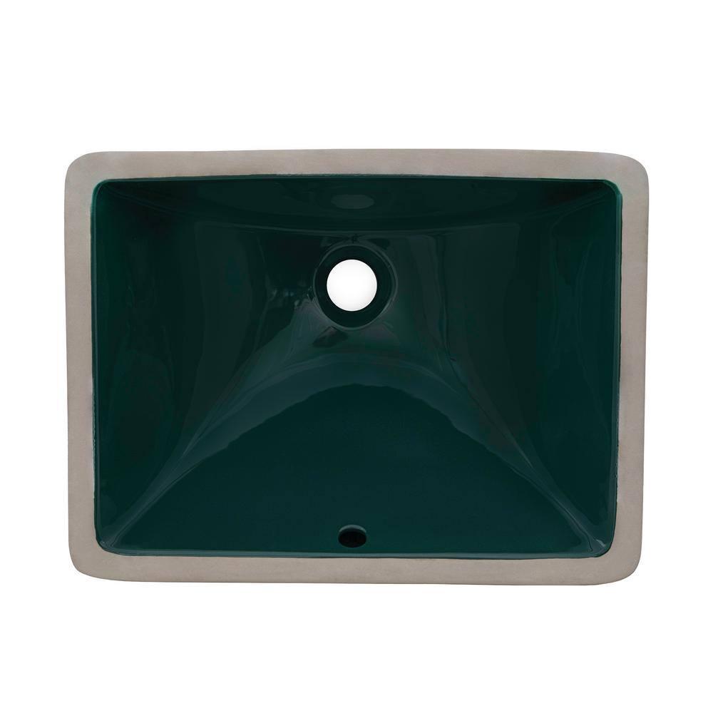Ruvati 17 x 12 inch Undermount Bathroom Rectangular Porcelain Ceramic Sink with Overflow