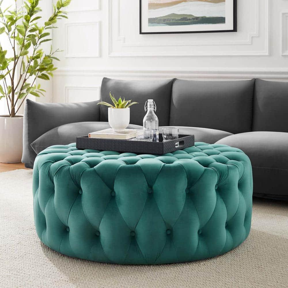 Modway Modway Amour Tufted Button Large Round Performance Velvet Ottoman