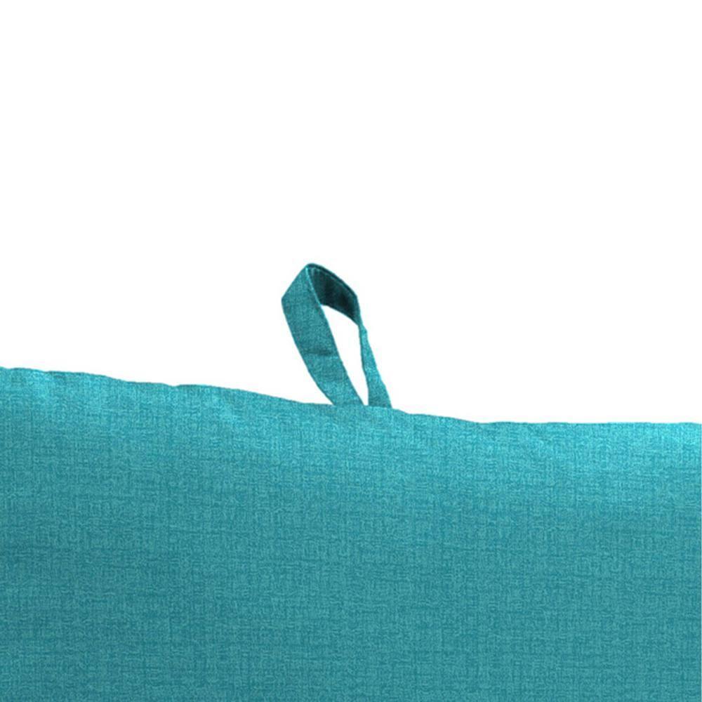 Jordan Manufacturing 44" x 21" McHusk Lagoon Aqua Crosshatch Rectangular Outdoor Chair Cushion with Ties and Hanger Loop