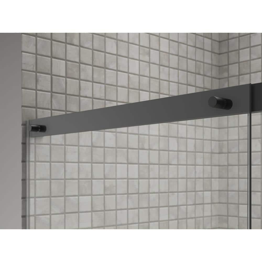 Elate Tall Sliding Shower Door, 75-1/2-In H X 44-1/4 - 47-5/8-In W, With Heavy 5/16-In Thick Crystal Clear Glass
