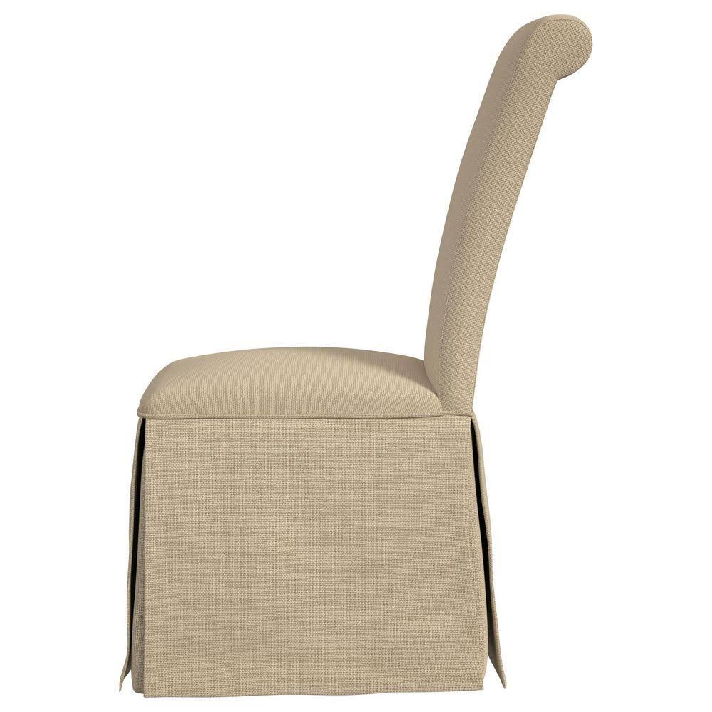 Coaster Shawna Fabric Upholstered Skirted Dining Chair in Khaki