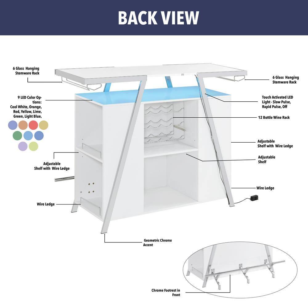 Caydae Bar Set with Wine Storage and Stools