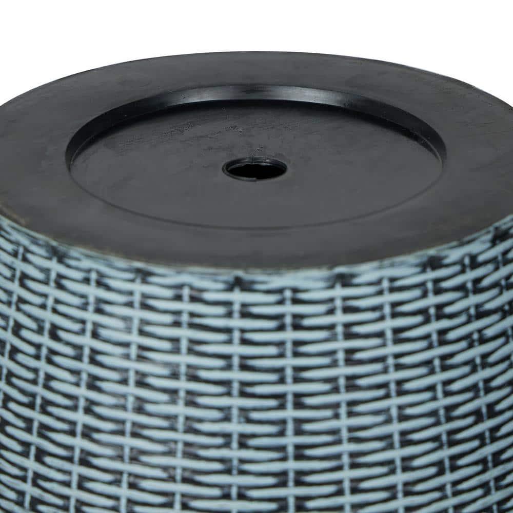 Alpine Corporation Large Woven Style Indoor Outdoor Planter with Drainage Hole Gray/Tan 12"x12"x12"