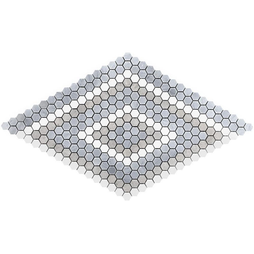 Hyperion 15.03'' W x 17.36'' L Marble Tile Mosaic Sheet