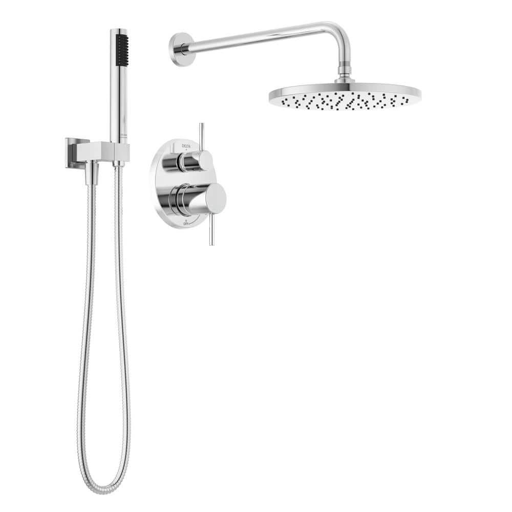 Modern Raincan Round Shower System, Rain Shower Head with Handheld Spray, Shower Faucet Set