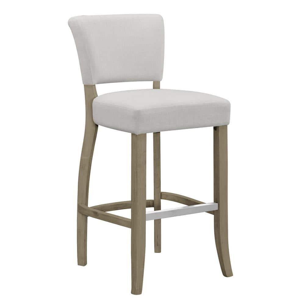 Glamour Home Aleck 29" Modern Fabric Bar Stools in Beige (Set of 2)