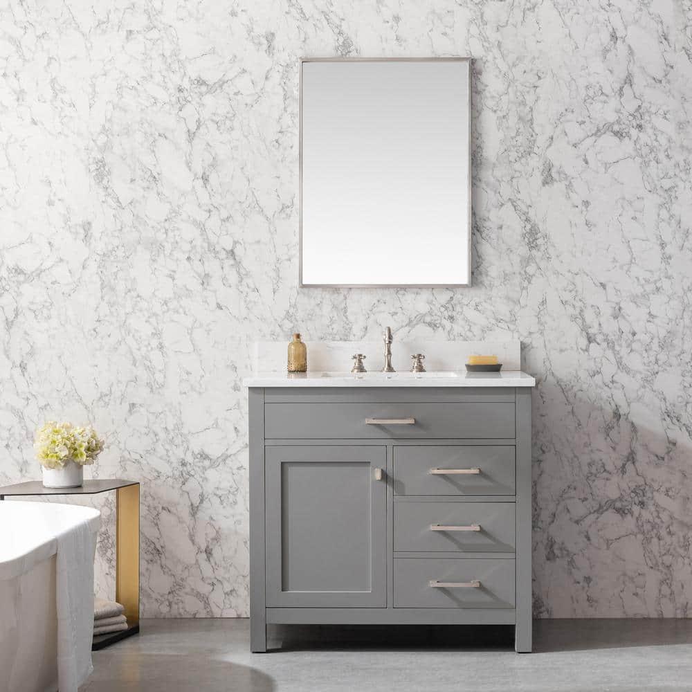 Atencio 36'' Single Bathroom Vanity with Engineered Stone Top