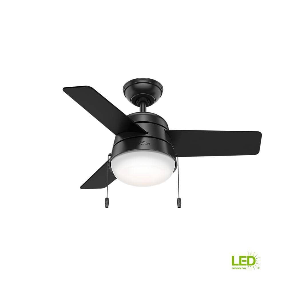 Aker 36" 3 - Blade Standard Ceiling Fan with Lights and Pull Chains