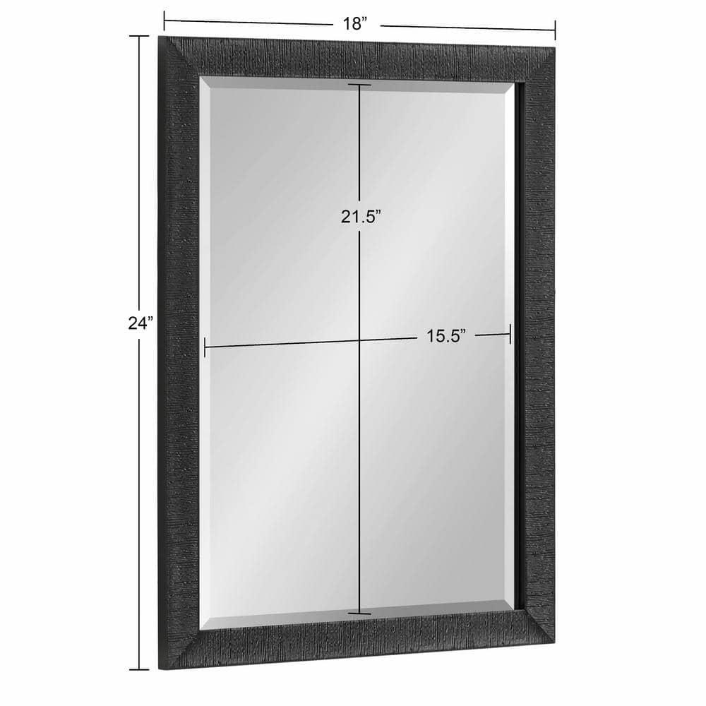 18"x24" Reyna Rectangle Wall Mirror Black - Kate & Laurel All Things Decor: Modern Style, No Assembly Required, Includes Hardware