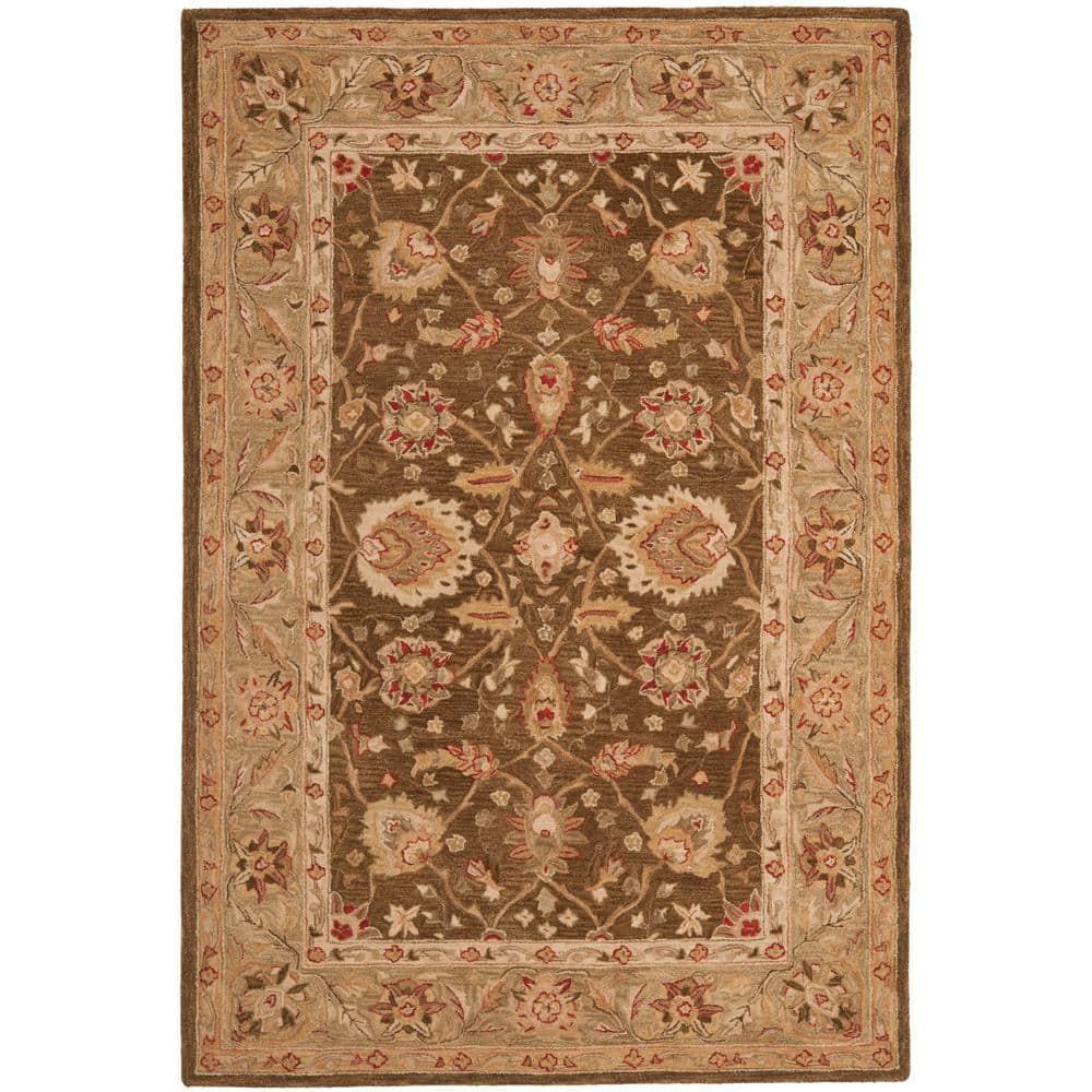 SAFAVIEH Anatolia Venice Traditional Wool Area Rug, Brown/Green, 6' x 9'
