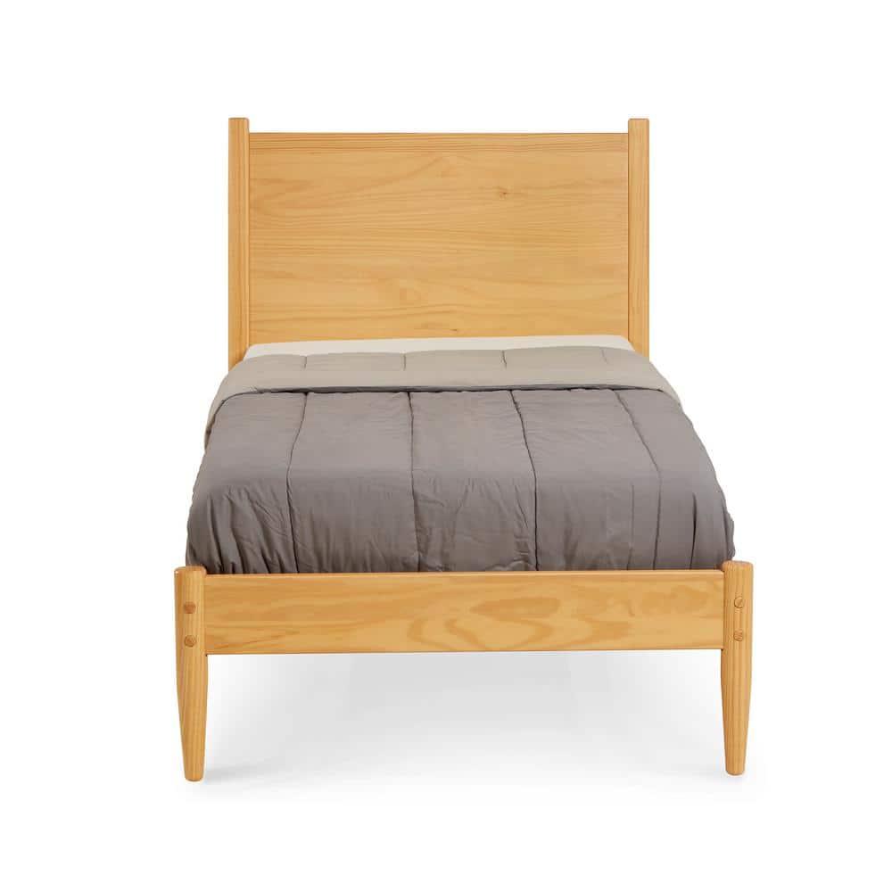 Maykoosh Farmhouse Fresh Mid-Century Bed - Twin Size - Scandinavian Oak Finish