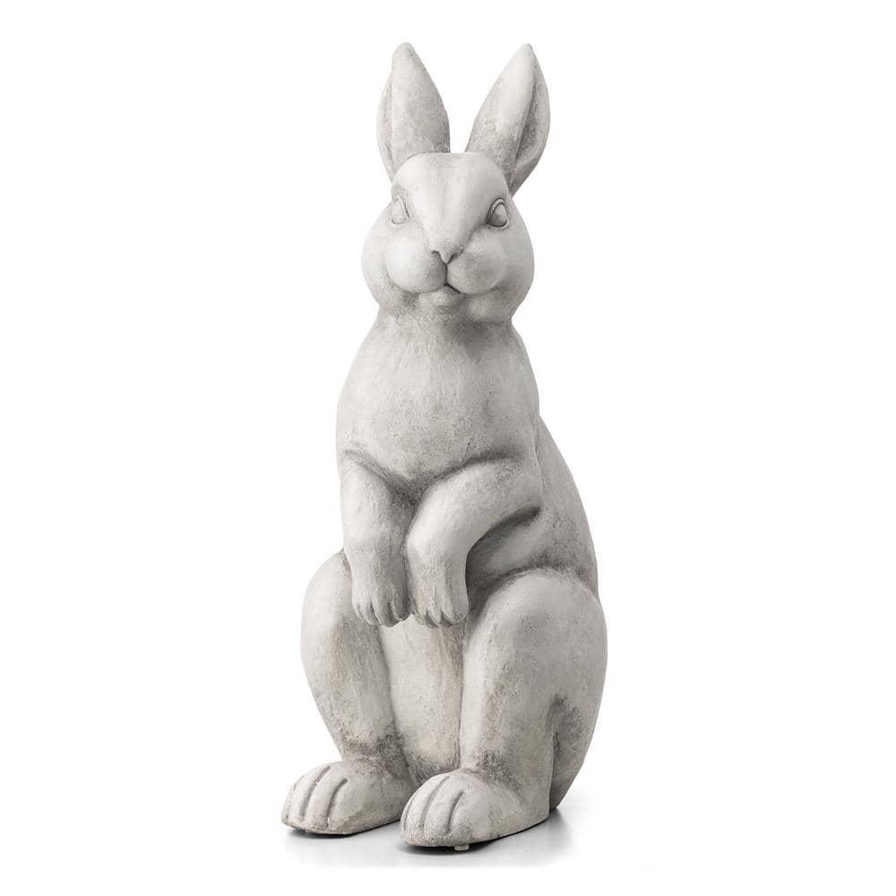 Glitzhome 22.75"H MGO White Standing Rabbit Statue