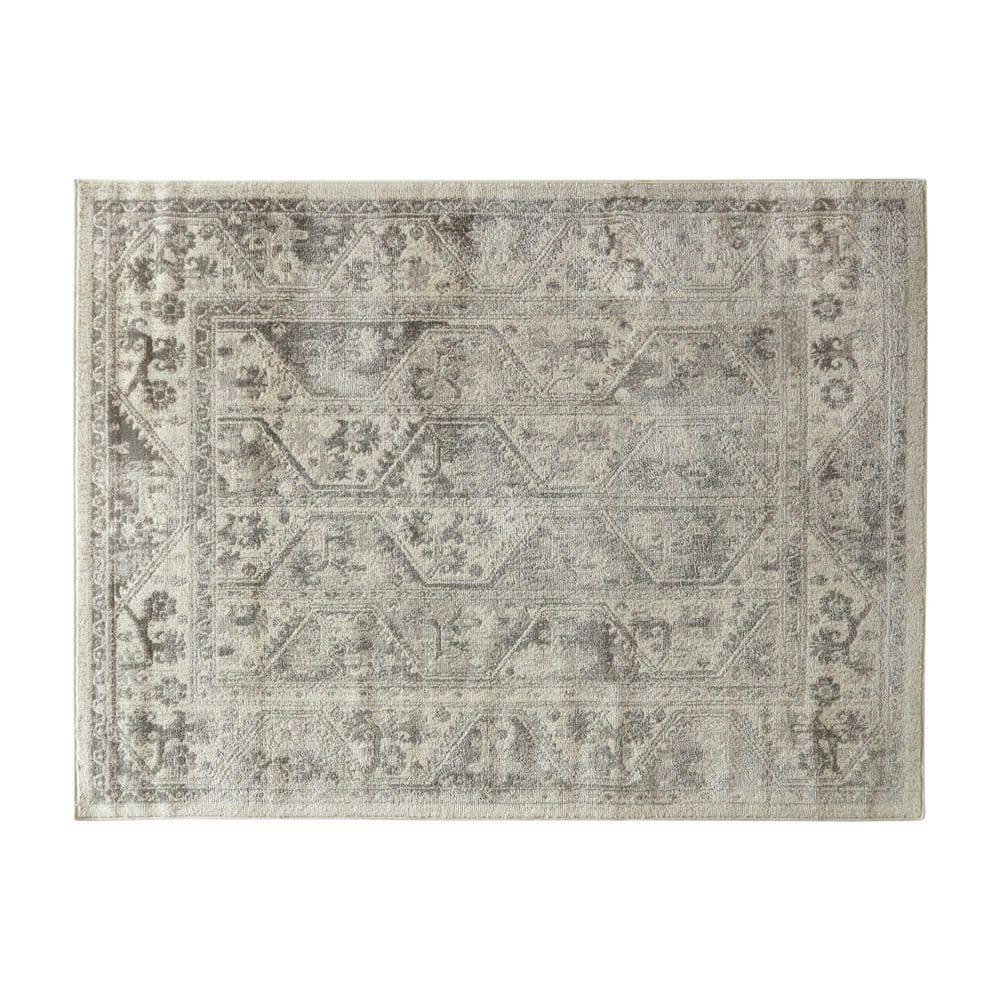Madison Park Dakota Vienna Woven Turkish Area Rugs for Living Room, Indoor Dining Accent Modern Home Décor, Ultra Soft Floor Carpets for Dining Room, 7'11"W x 10'L, Distressed Tiled Beige