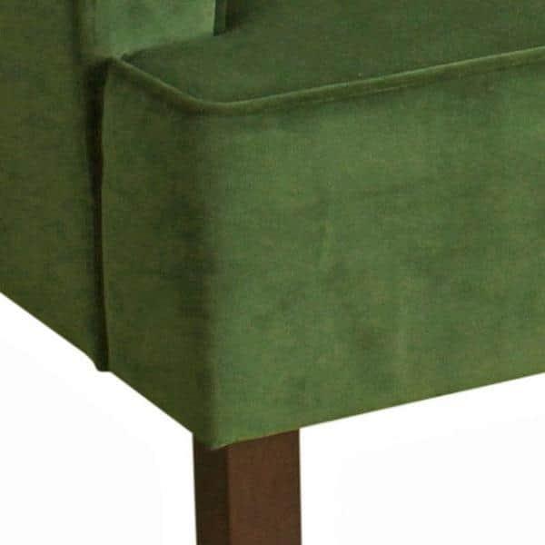 Velvet Swoop Armchair Forest Green - HomePop: Elegant Side Arms, Wood Legs, 250lb Capacity