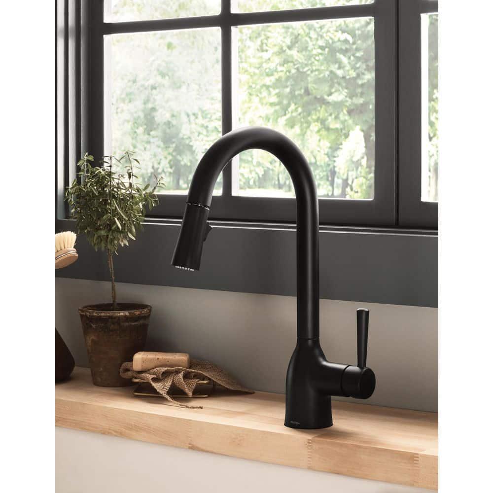 Matte Black Stainless Steel Pull-Out Spray Kitchen Faucet