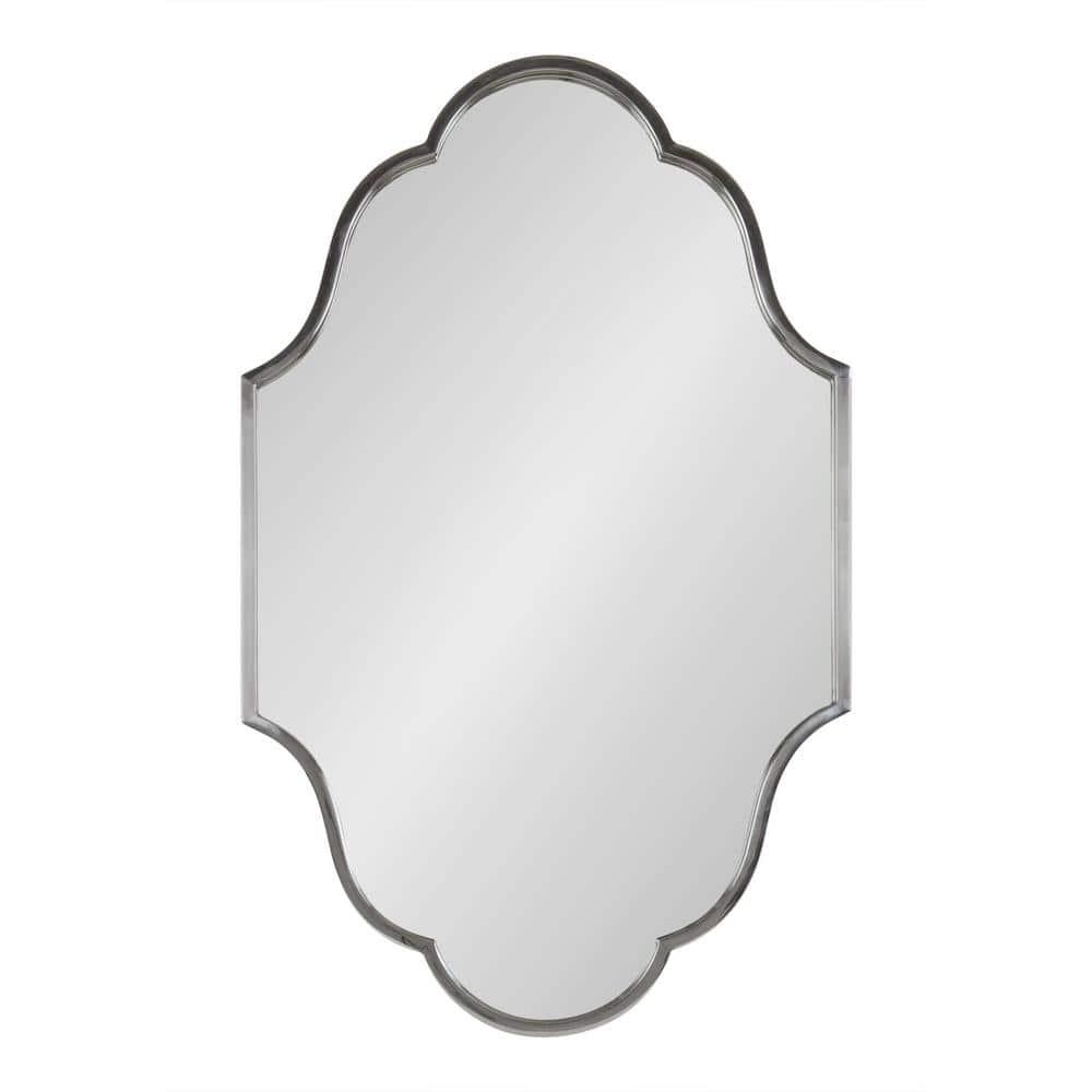 23" x 37" Rowla Framed Decorative Wall Mirror Silver - Kate & Laurel All Things Decor: Arched, Curved, Metal Mount