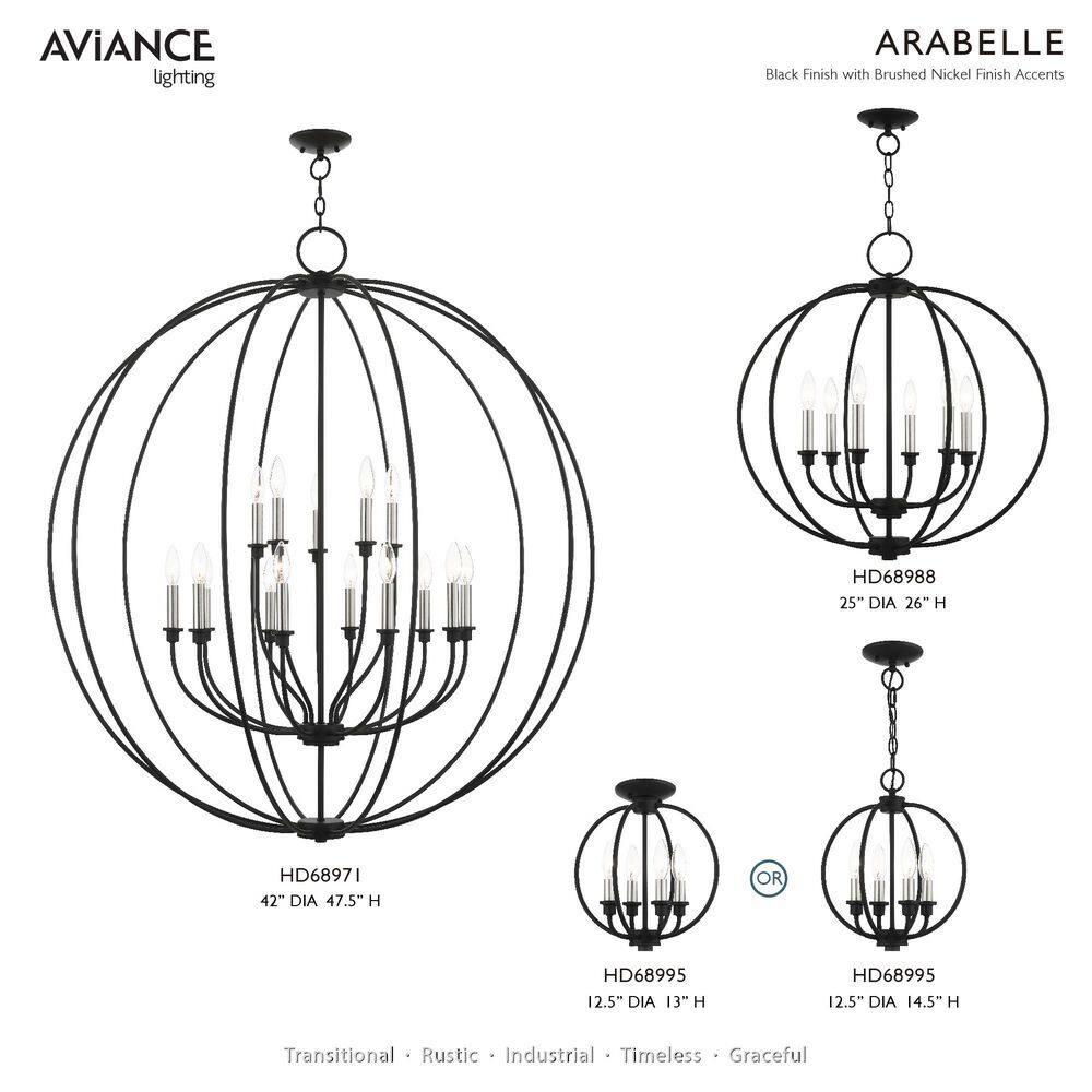 Livex Lighting Milania 6 - Light Chandelier in  Black