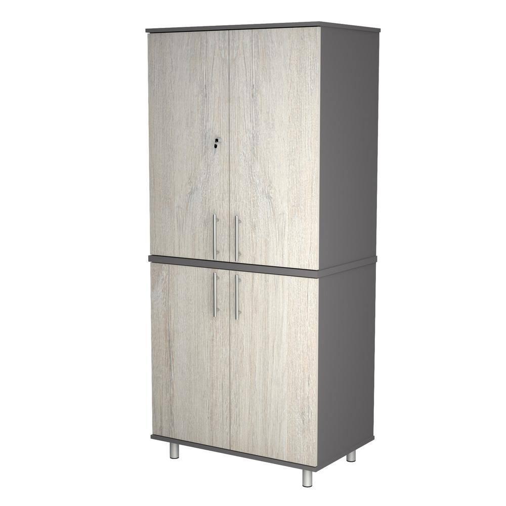Inval America Kratos 5-Shelf Garage Storage Cabinet in Chantilly/Dark Gray