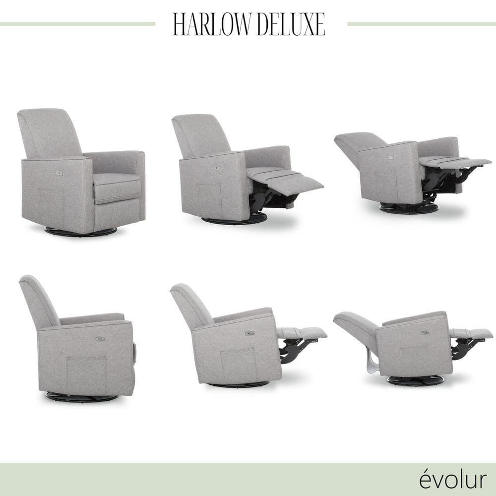 Evolur Greenguard Gold Certified Upholstered Swivel Reclining Glider