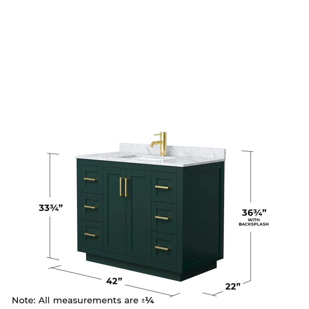 Wyndham Collection Miranda 42" Freestanding Single Bathroom Vanity with Cultured Marble Top