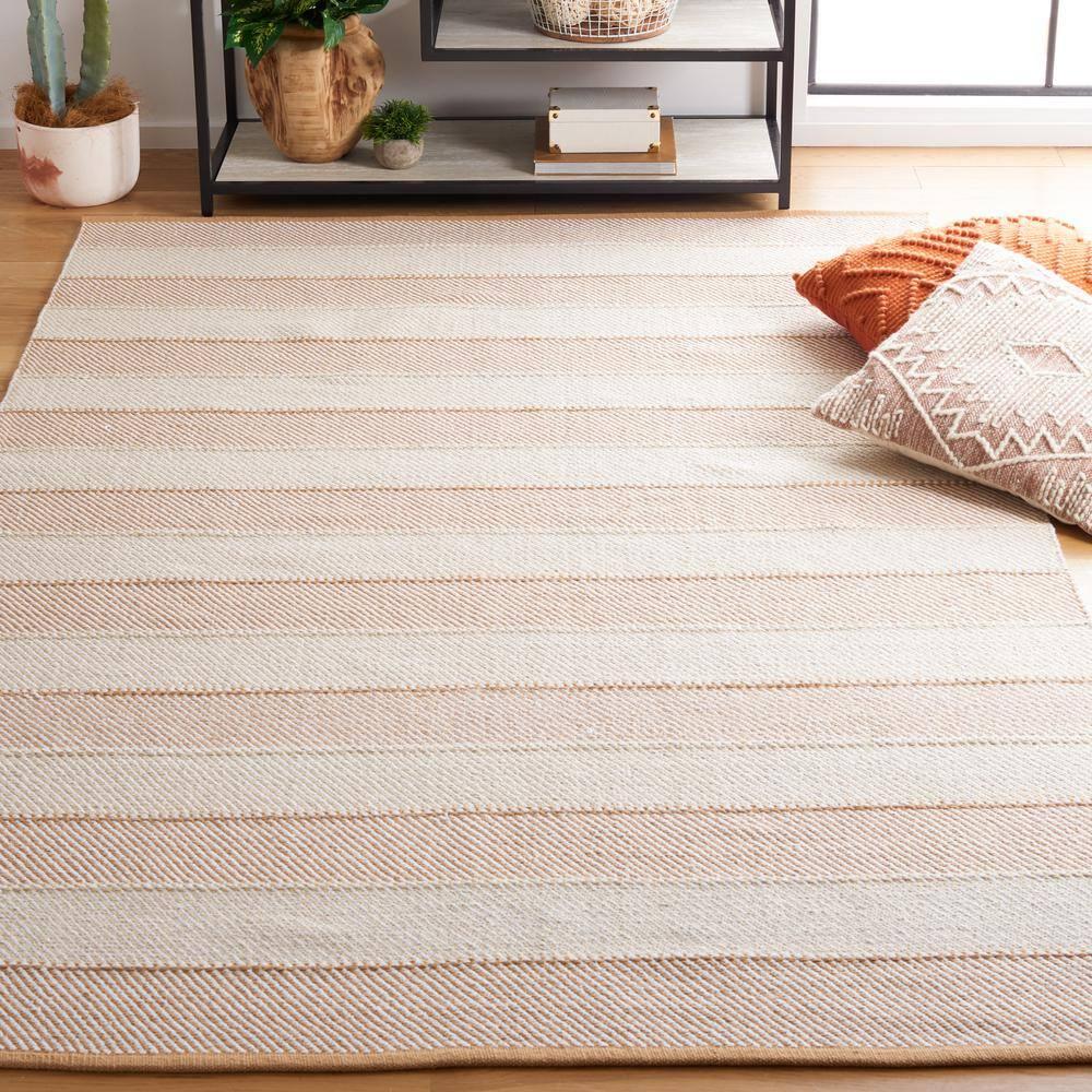 Striped Kilim STK803 Hand Woven Area Rug - Beige/Gold - 4'x6' - Safavieh.