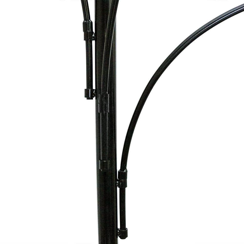 Sunnydaze 4-Arm Garden Hanging Basket Flower Plant Stand with Adjustable Arms - 84" - Black