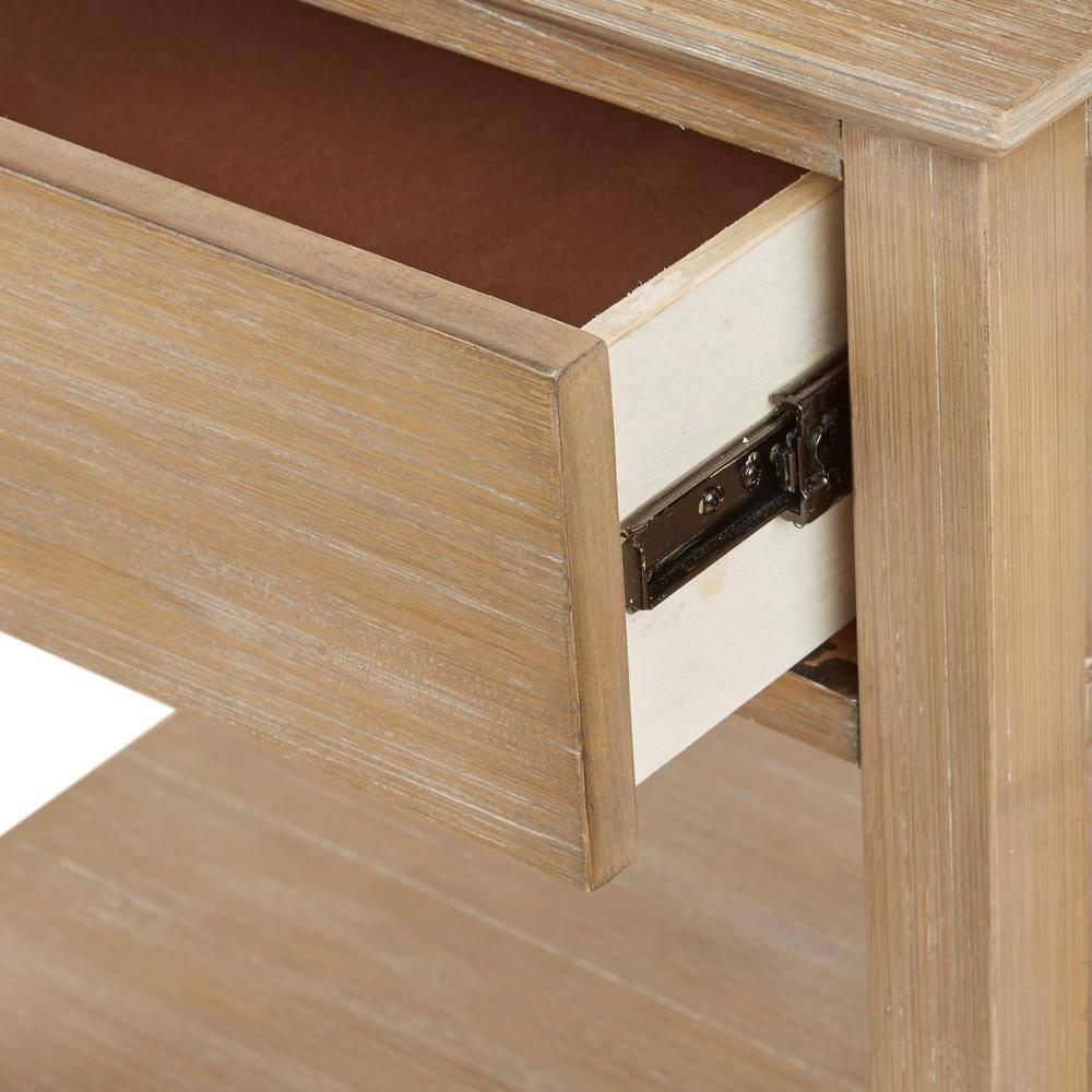 Victoria Nightstand Natural: Madison Park, Rubberwood Frame, Wood Veneer Surface, Transitional Style