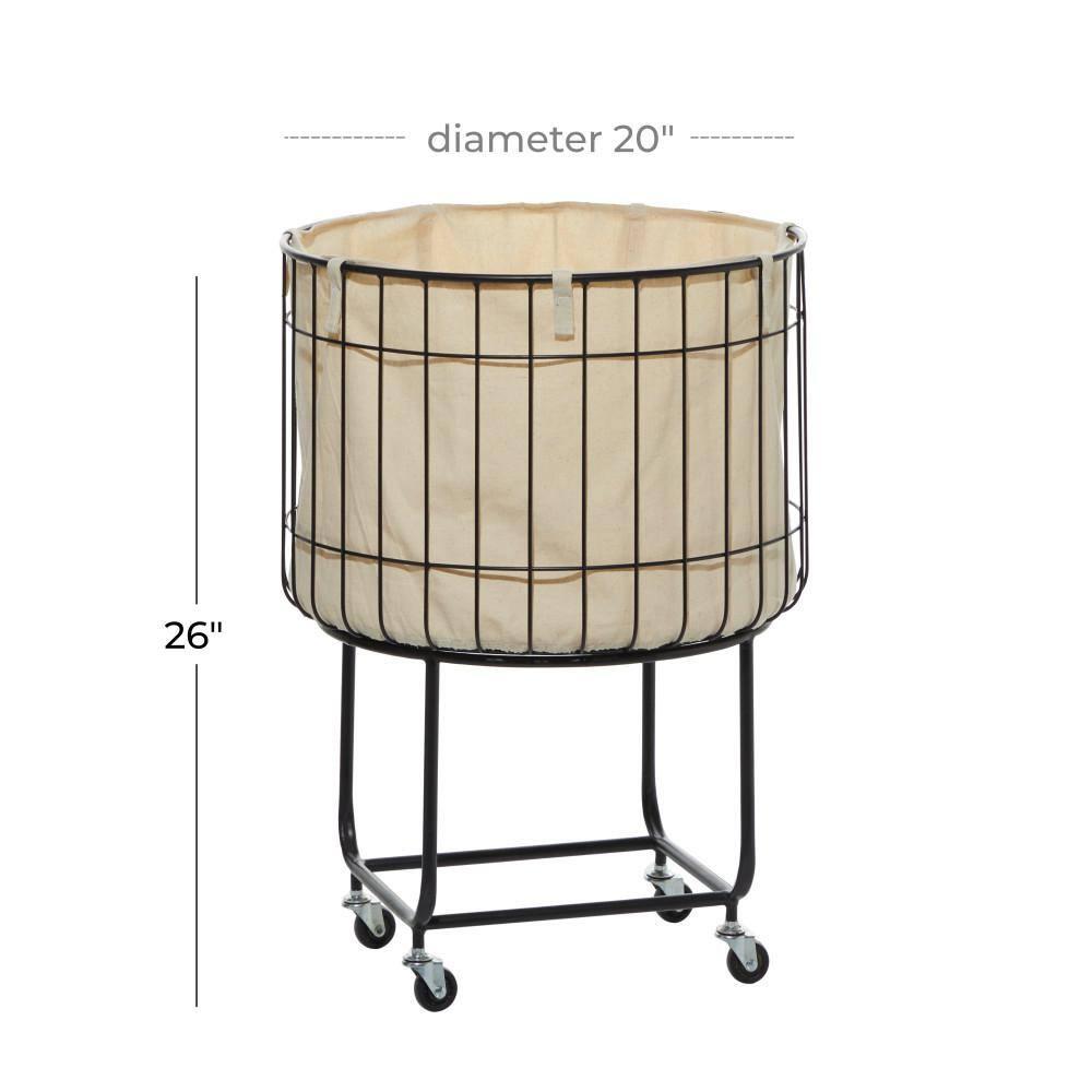 25.75''x19.25''  Contemporary Metal Storage Cart Off White - Olivia & May