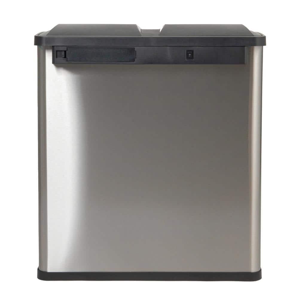Household Essentials Steel Motion Sensor Multi-Compartment Trash/Recycling Bins - 8 Gallons