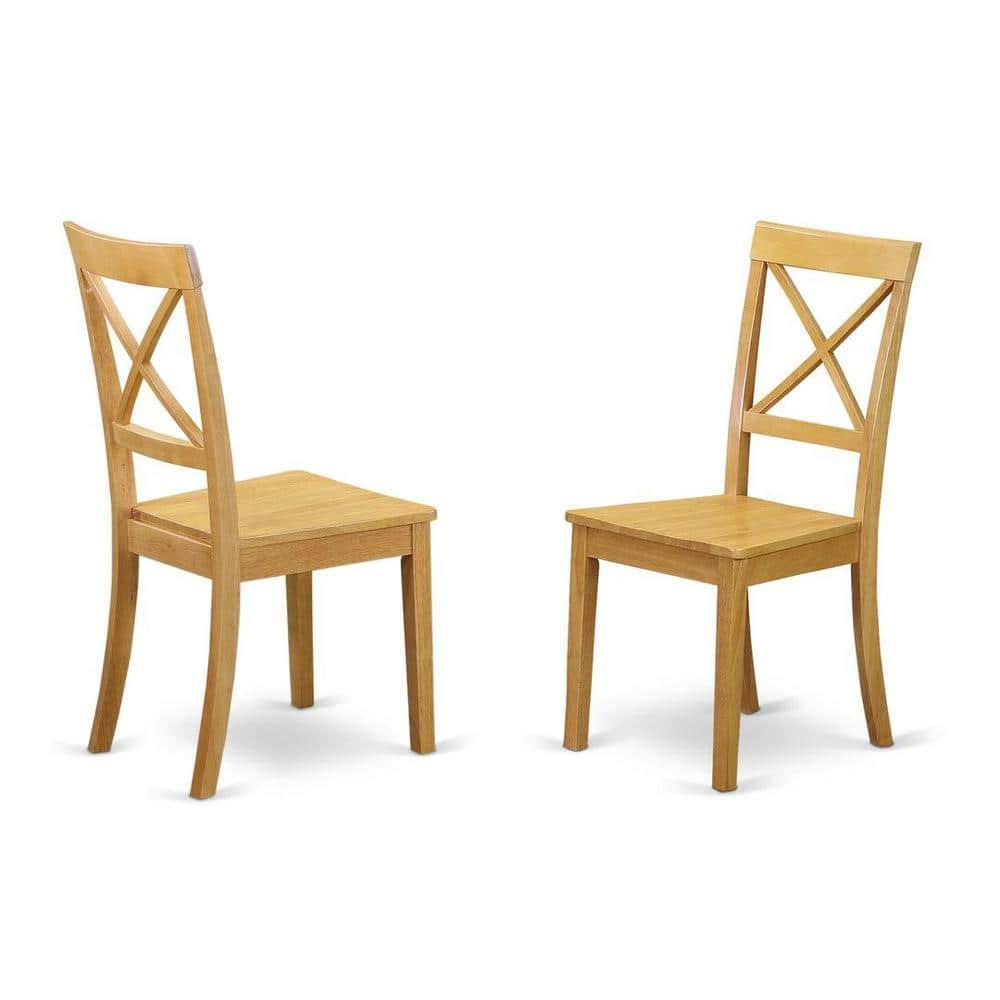 AVBO7-OAK-W - Table Set with a Dining Table and 6 Wood Chairs - Oak Finish