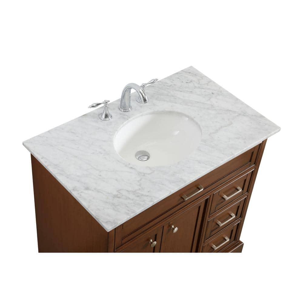 Hermes 36'' Single Bathroom Vanity with Marble Top