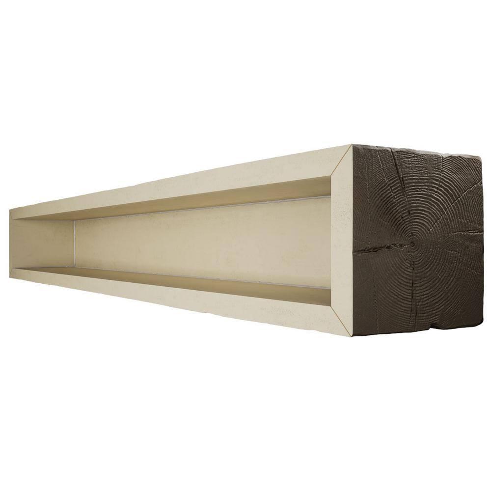 Ekena Millwork Hand Hewn Timberthane Faux Wood 3-Sided Ceiling Beam (U-beam)