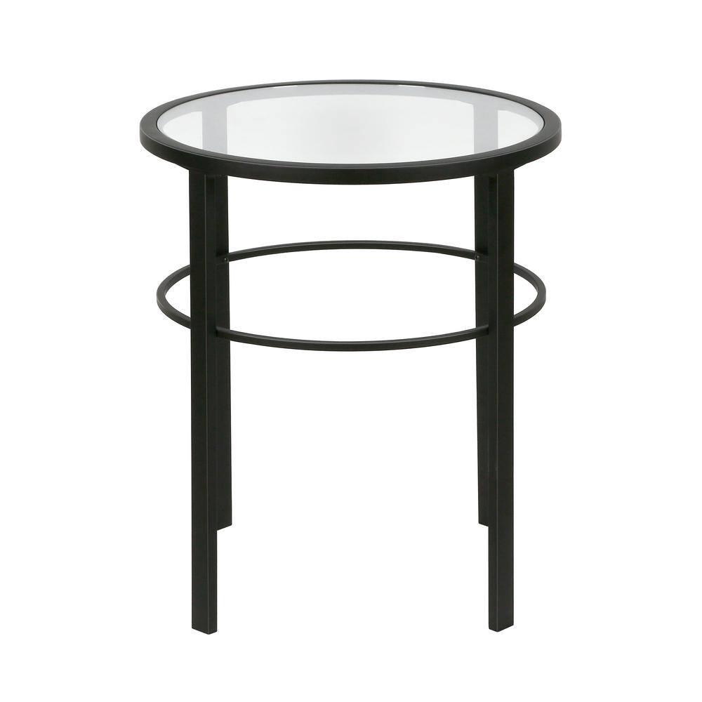 Evelyn&Zoe Gaia 20" Wide Round Side Table, Blackened Bronze