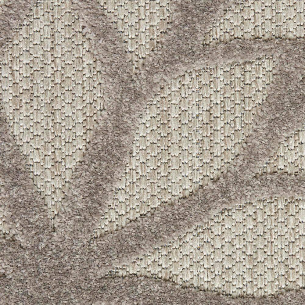 Nourison Aloha Floral Bloom Flatweave High-Low Indoor Outdoor Area Rug Silver Grey 3'6" x 5'6"
