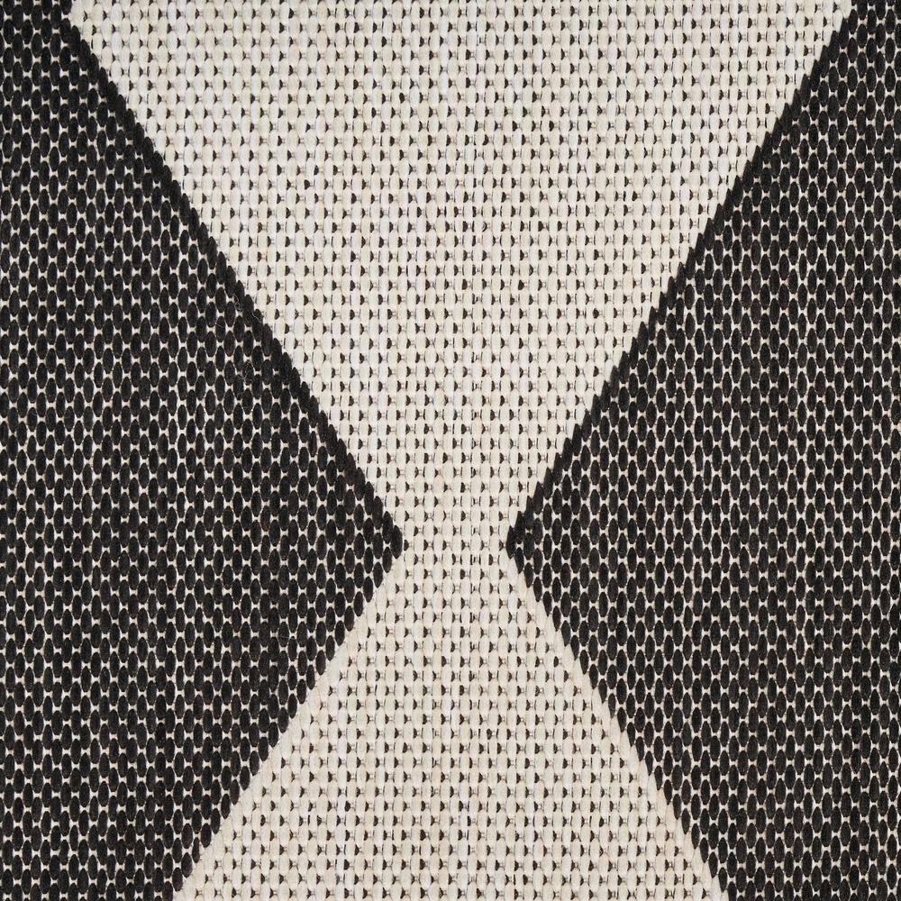 Nourison Positano Retro Diamond Flatweave Indoor Outdoor Low Pile Area Rug Black 8' x 10'