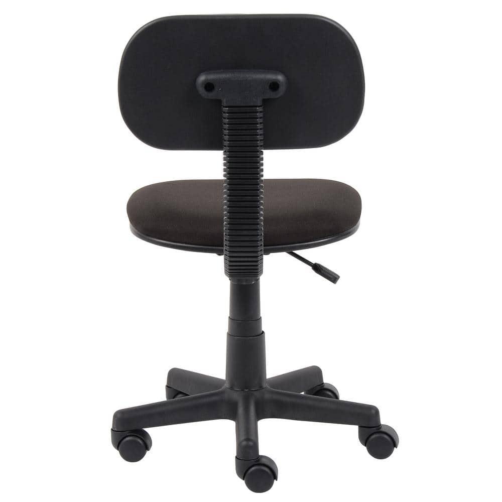 Fabric Steno Chair Black - Boss Office Products: Pneumatic Lift, Nylon Base, Swivel Casters