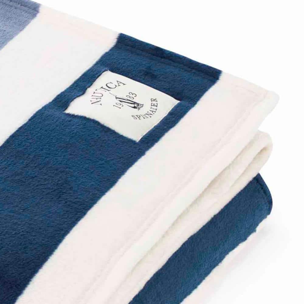 Nautica Nautica Awning Stripe Ultra Soft Plush Throw Blanket