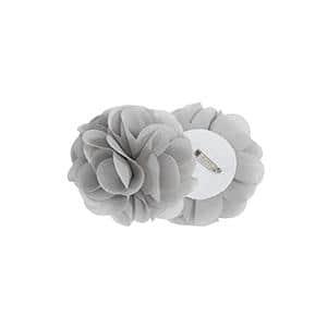 Madison Park Rosette Floral Embellished Cuff Tab Top Solid Curtain Panel