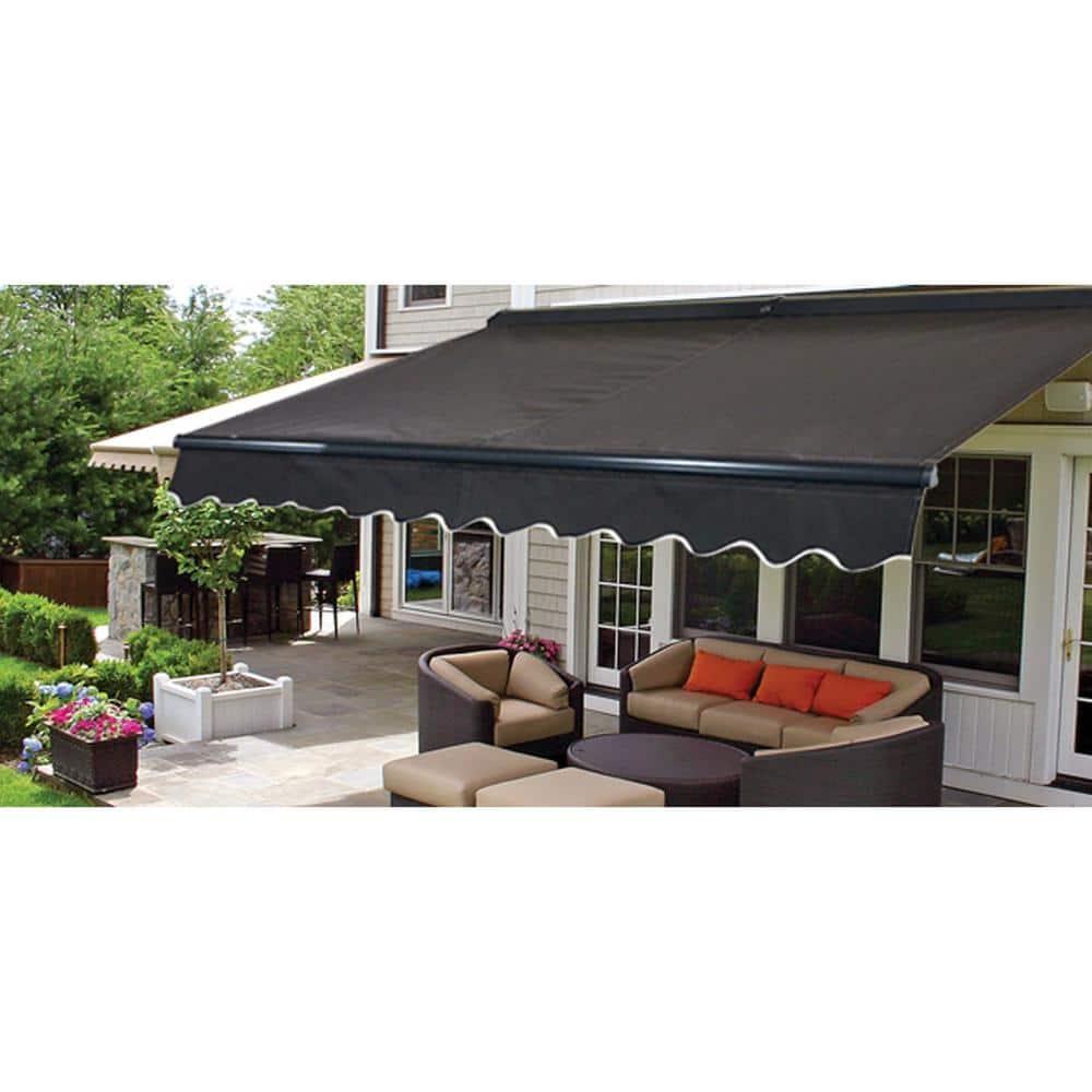 Semi-Cassette Patio Awning with LED Lights - Moroccan Collection