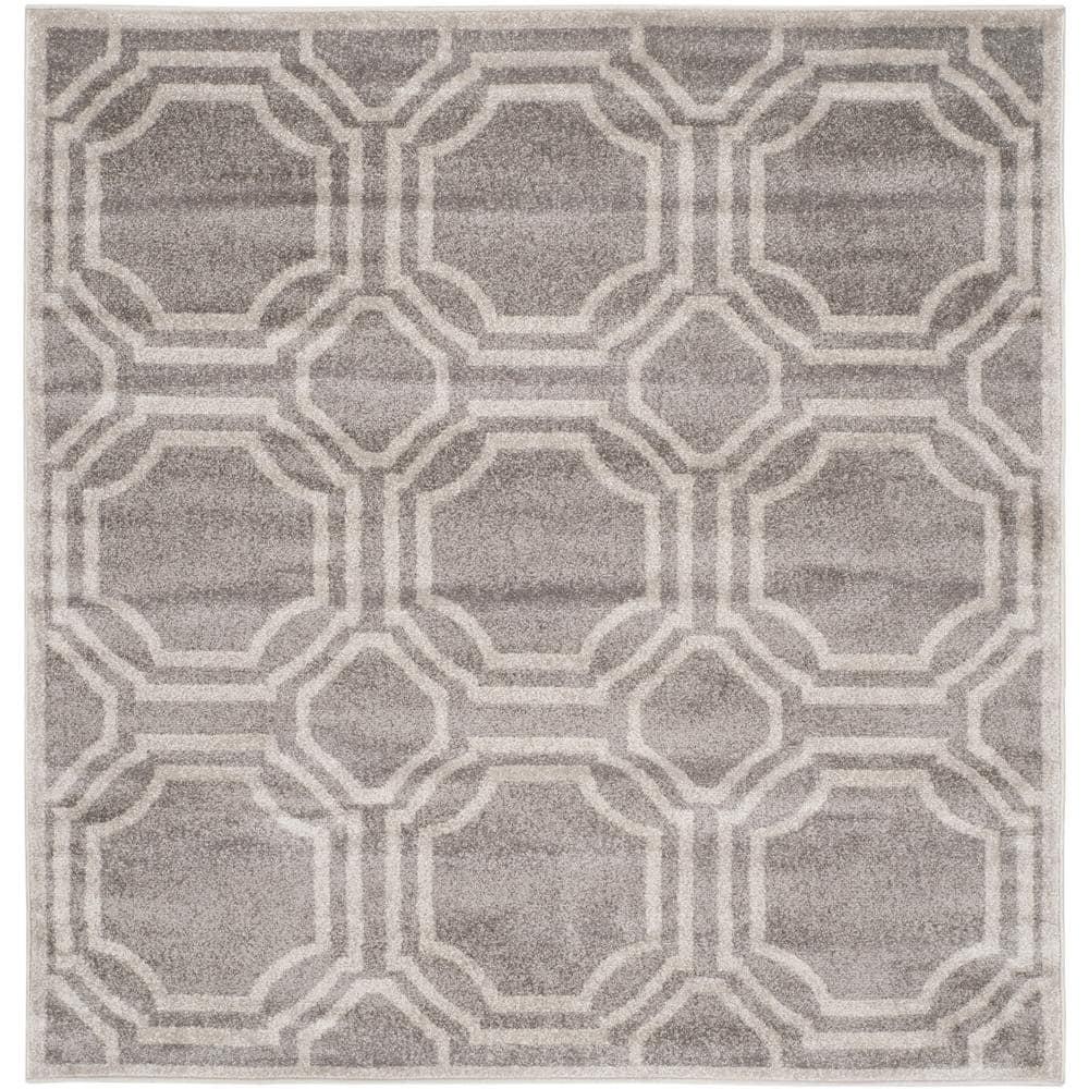 Amherst AMT411 Power Loomed Area Rug - Grey/Light Grey - 5'x5' - Safavieh.