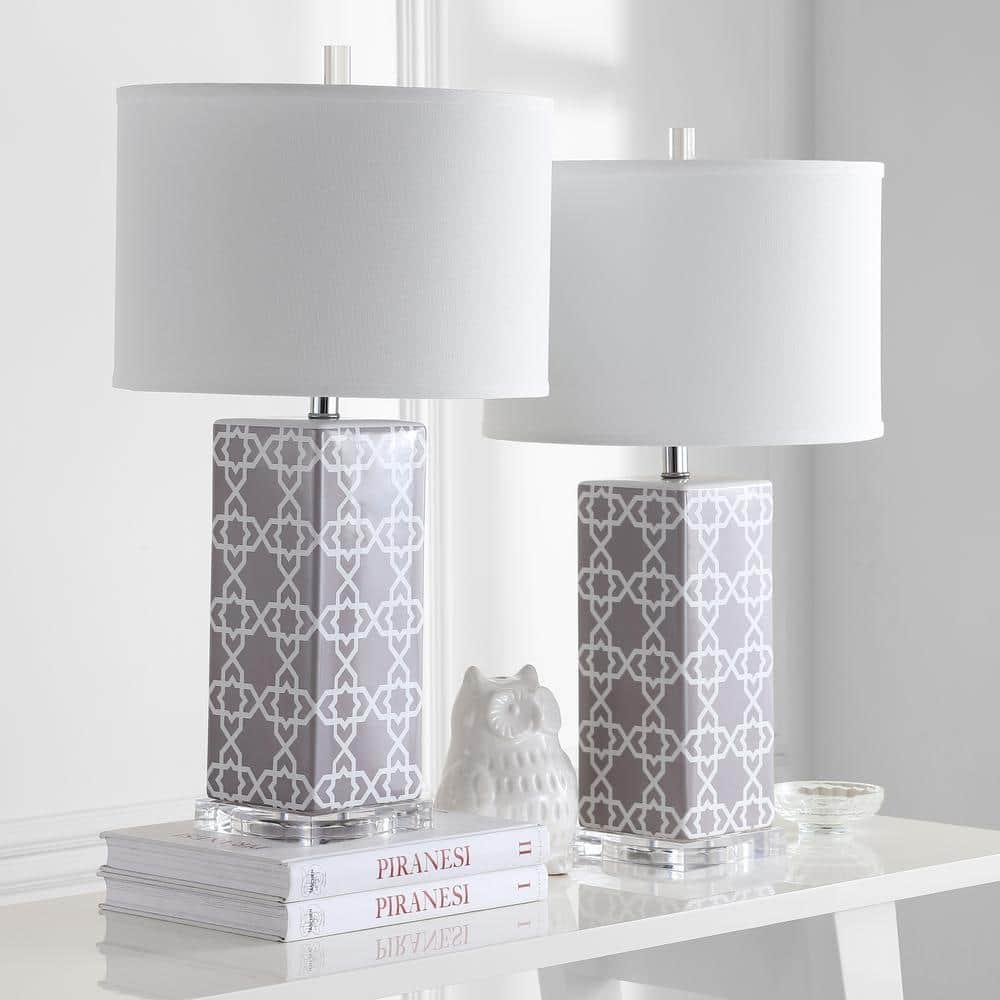 Quatrefoil Table Lamp (Set of 2) - 27 Inch Height - LIT4133 - Grey - Safavieh