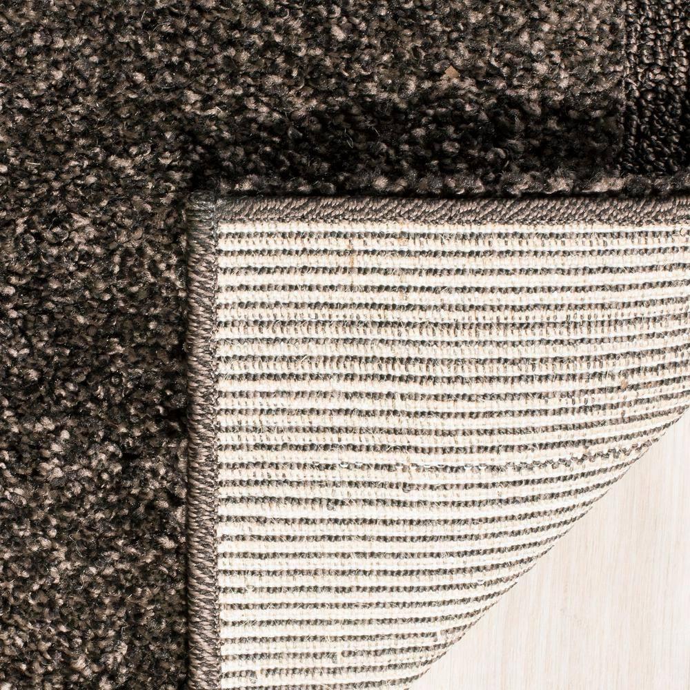 Florida Shag SG451 Power Loomed Indoor Area Rug - Dark Brown/Beige - 5'x5' Square - Safavieh