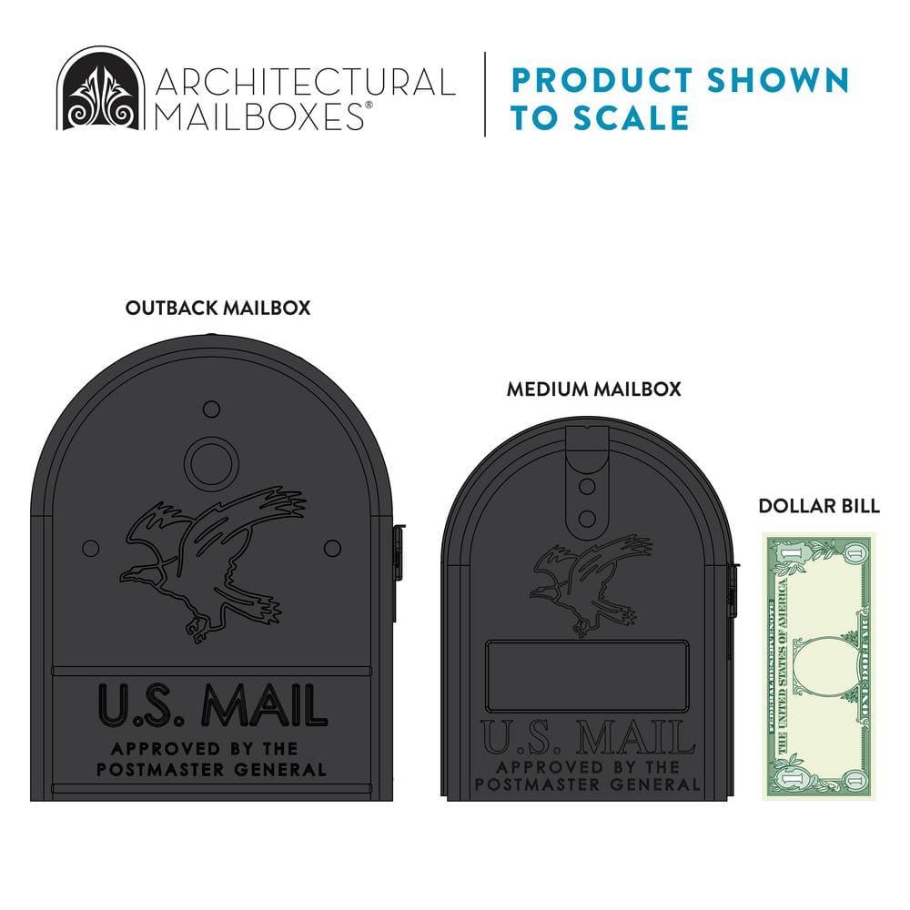 Large Black Steel Double Door Post Mount Mailbox