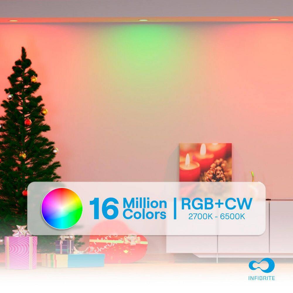 6" Slim Smart Recessed LED, 12W, RGB Tunable White, Dimmable, Wi-Fi Enabled